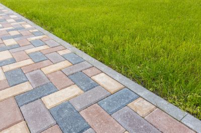 Colorful brick paver arrangement